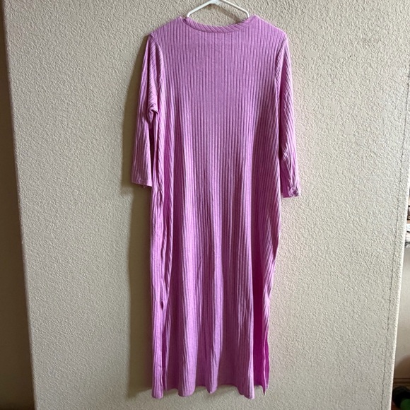 Joyspun Women’s Medium Pink Nightgown Dress Rubbed Henley Stretchy Soft - Picture 6 of 8